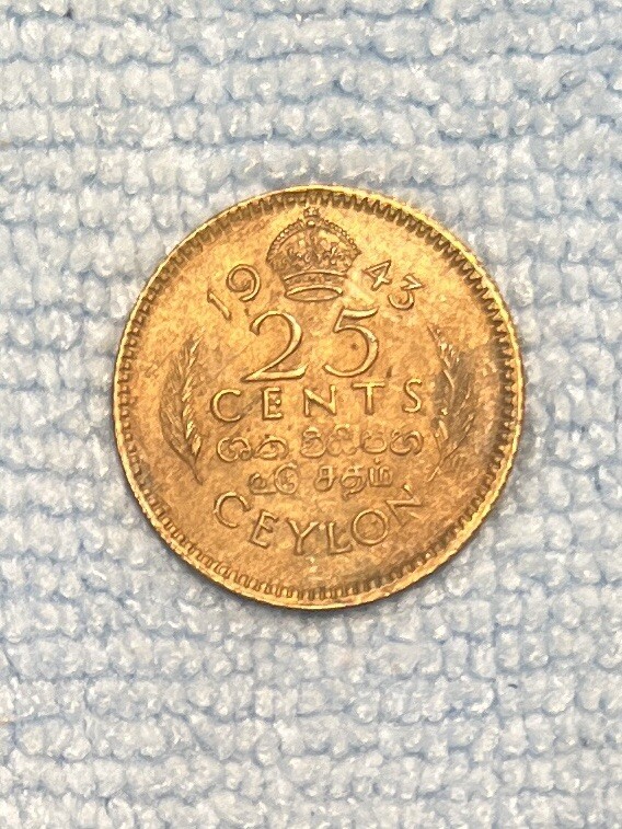 Ceylon -  25 Cents 1943