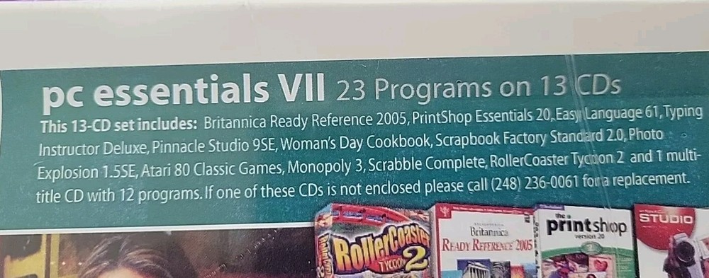 Vintage Software PC Essentials Vll 23 Programs on 13 CDs Rare Sealed