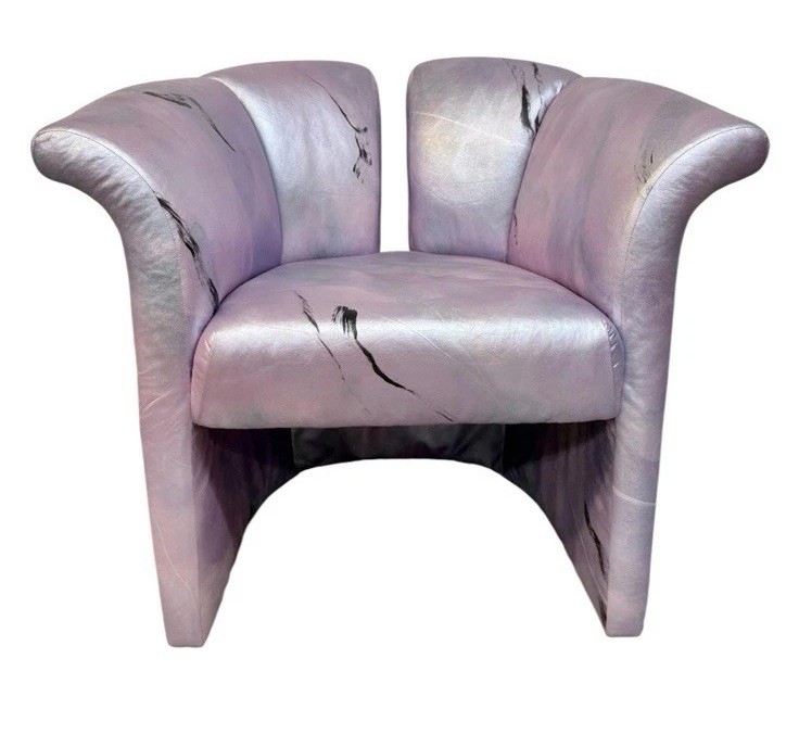 Post Modern Milo Baughman Style Split Back Arm Chairs - Set of 2