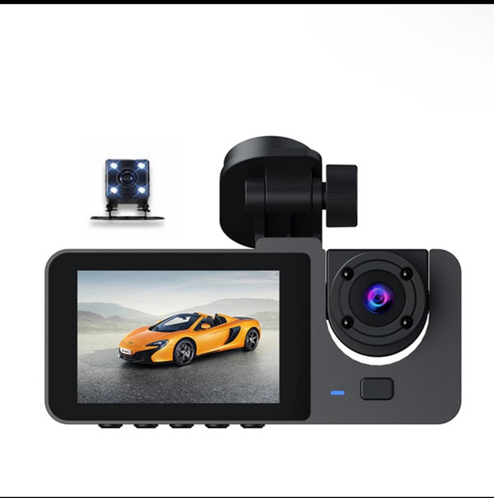 3 Camera Dash Cam Front Rear Inside - WITH WIFI- Video Recorder Night VisioN