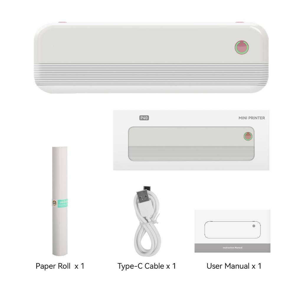 Portable P40 A4 Printer Wireless Travel Thermal Printer Multiple Printing Sizes