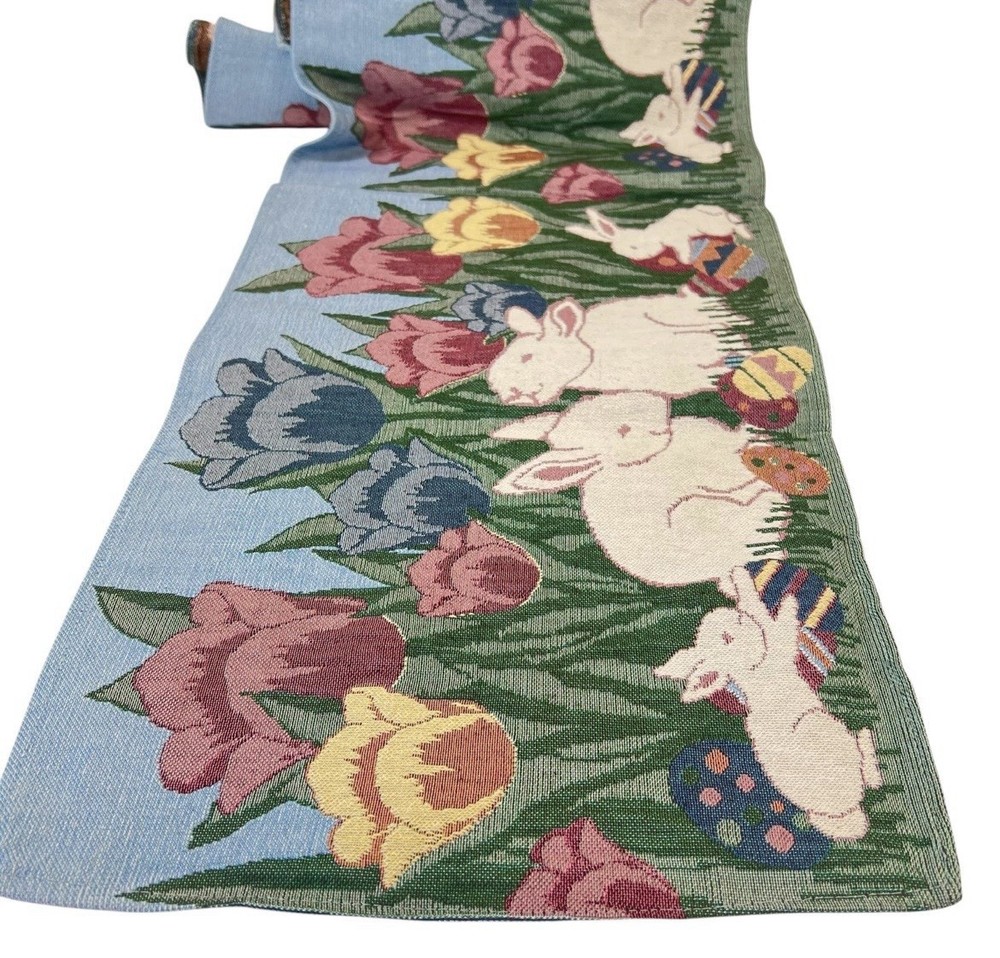 Easter Spring Bunny Table Runner 12.25” x 73.5”
