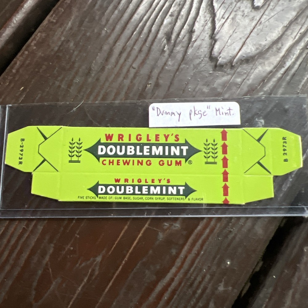 vintage Wrigley’s Display ‘Dummy Package’ Doublemint Chewing Gum wrapper