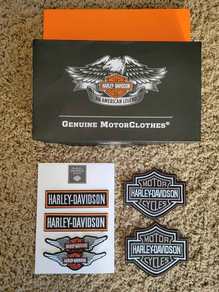Harley Davidson Care Package (6 Patches, notepad, & gift box)