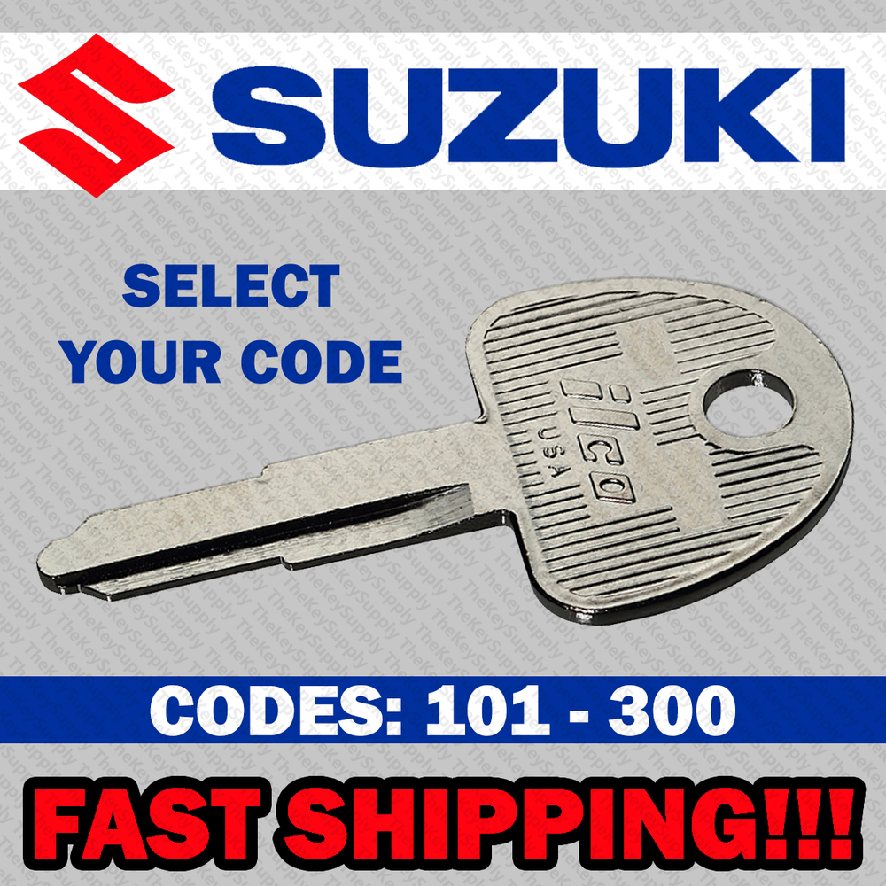 Suzuki Motorcycle Replacement Key Cut to Your Code 101 - 300