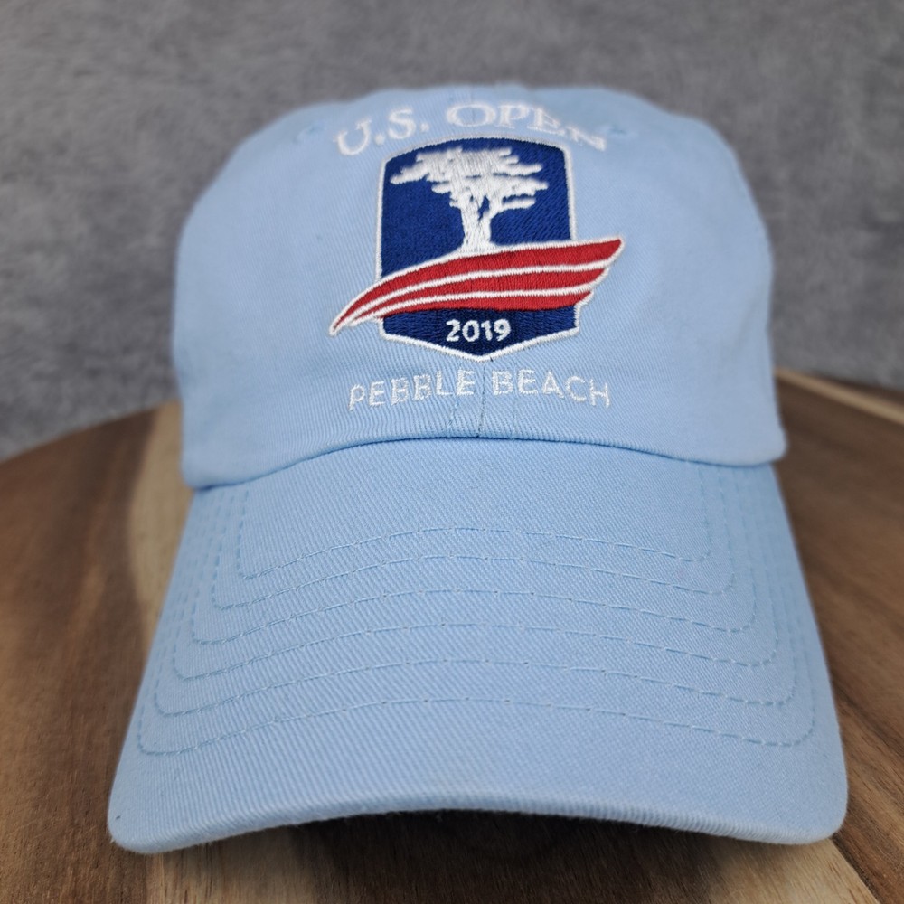 US Open Golf Hat Cap Strap Back Blue White 2019 Pebble Beach USGA Member Script