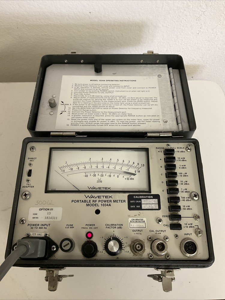 Wavetek Portable RF Power Meter Model 1034A
