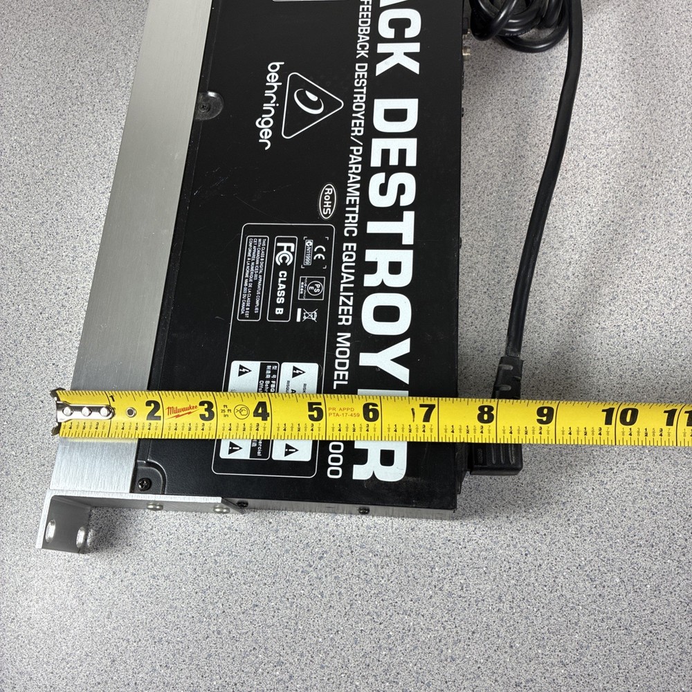 Behringer Feedback Destroyer FBQ1000 Rack Mount Parametric Equalizer Ultra Fast