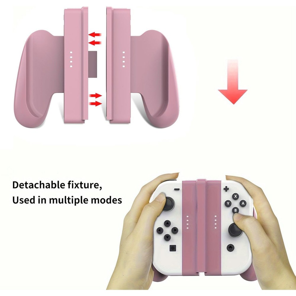 1pcs Pink Two-in-one Grip Comfort Controller Extend Holder For Switch Joy Con