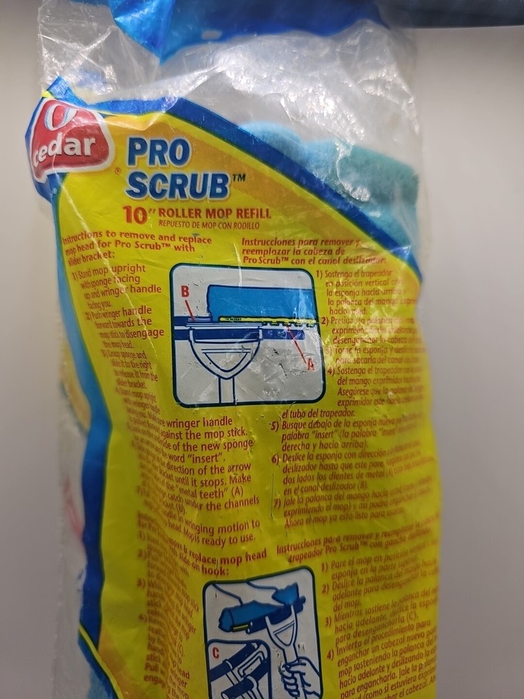 O Cedar Pro Scrub 10” Roller Mop Refill Sponge 2007 SEALED