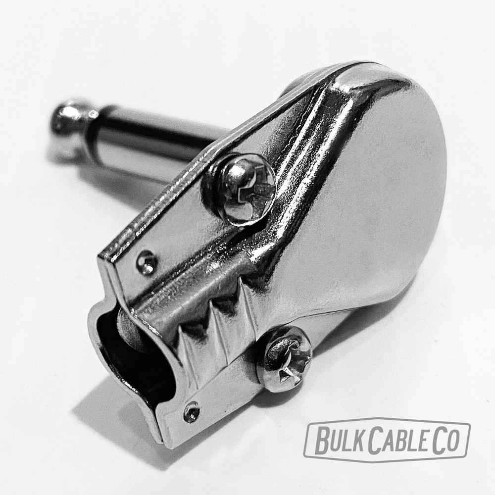 1 Pack - 1/4" Right Angle Pancake Connector Set - Flat Patch Jack - Cable Plug