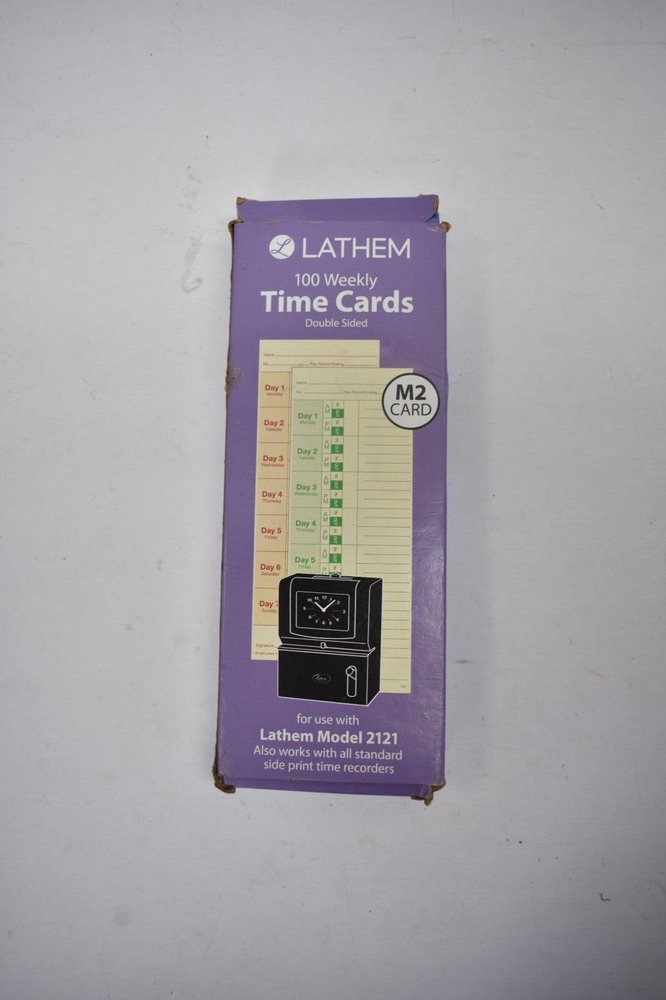 Lathem Weekly Time Cards Double Sided 100 Pack For Model 2121/Side Print
