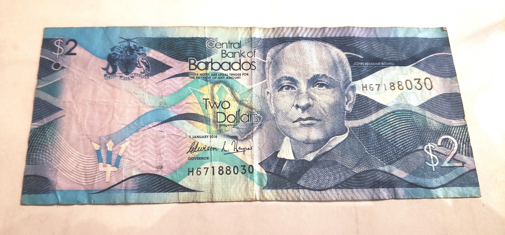 Barbados 2 dollar note