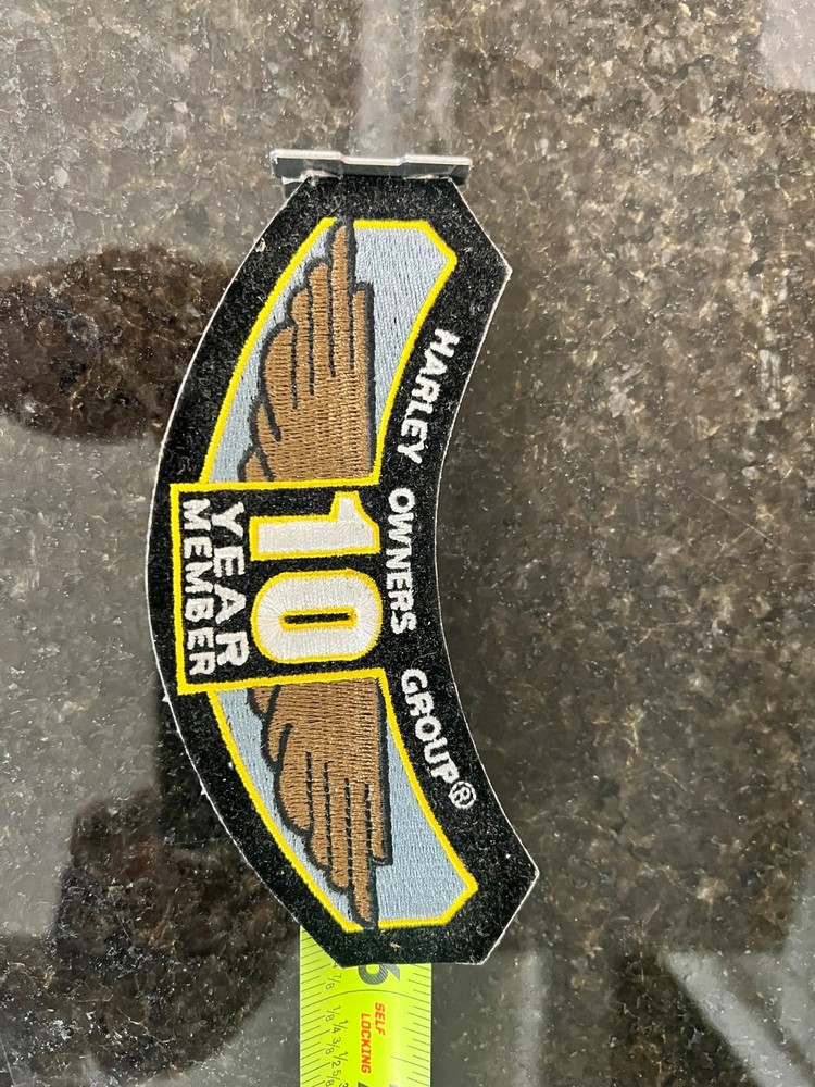 Harley Davidson Owners Group Biker Patch 10 Year Member Iron On Patch