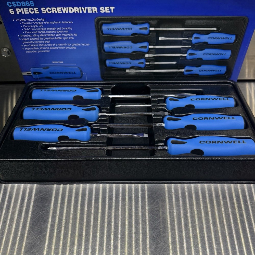 New Cornwell 6 Piece Screwdriver Set CSD86S