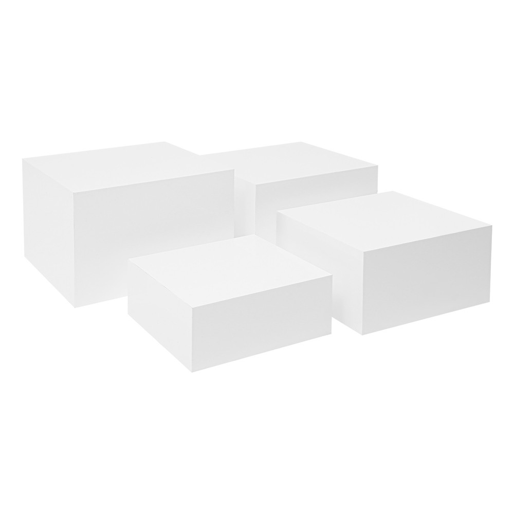 White Acrylic Stackable Organizer Stand 4Pcs Display Risers for Retail Shop