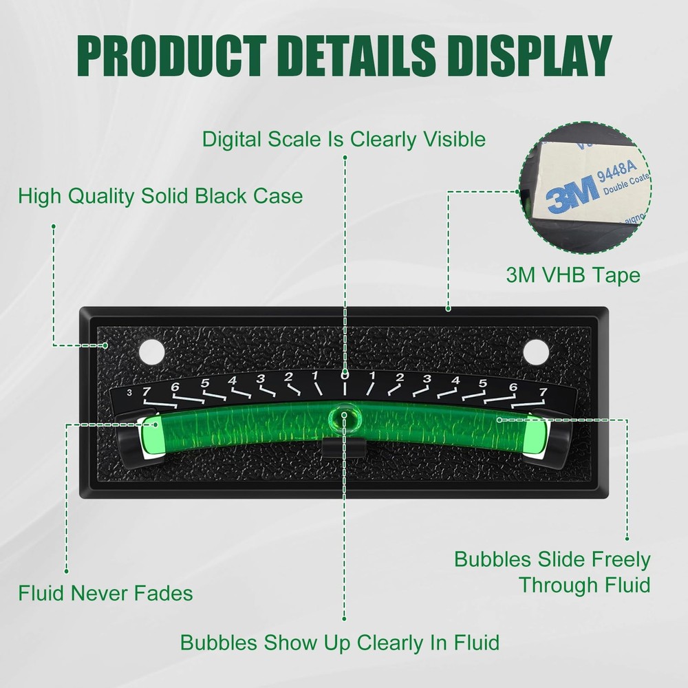 2-Pack RV Level Bubble, High Visibility Graduated Scale Leveling System Green