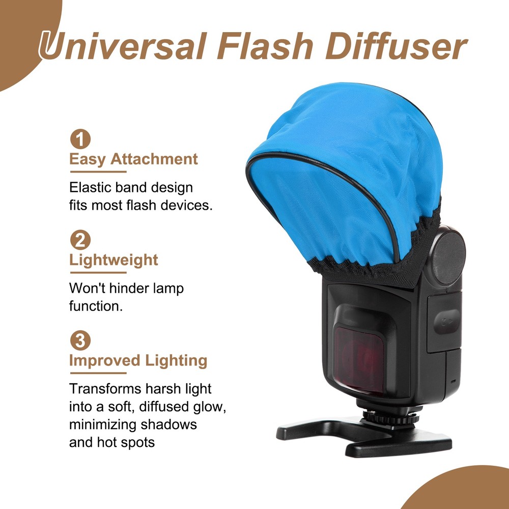 4pcs 3.5" x 2.4" Soft Mini Flash Bounce Diffuser Cap, for Flashlight, Blue