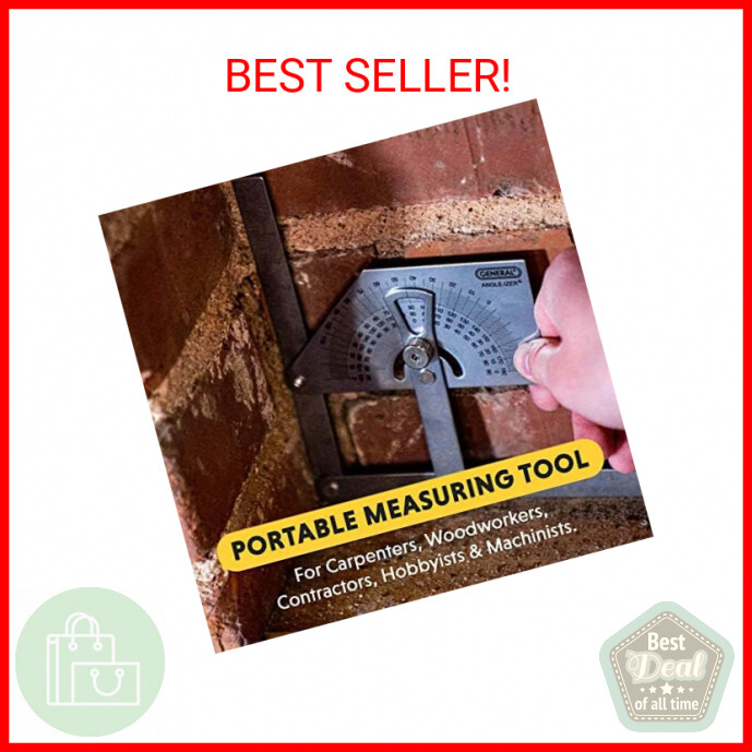 General Tools Protractor and Angle Finder #39, Stainless Steel, Outside, Inside,