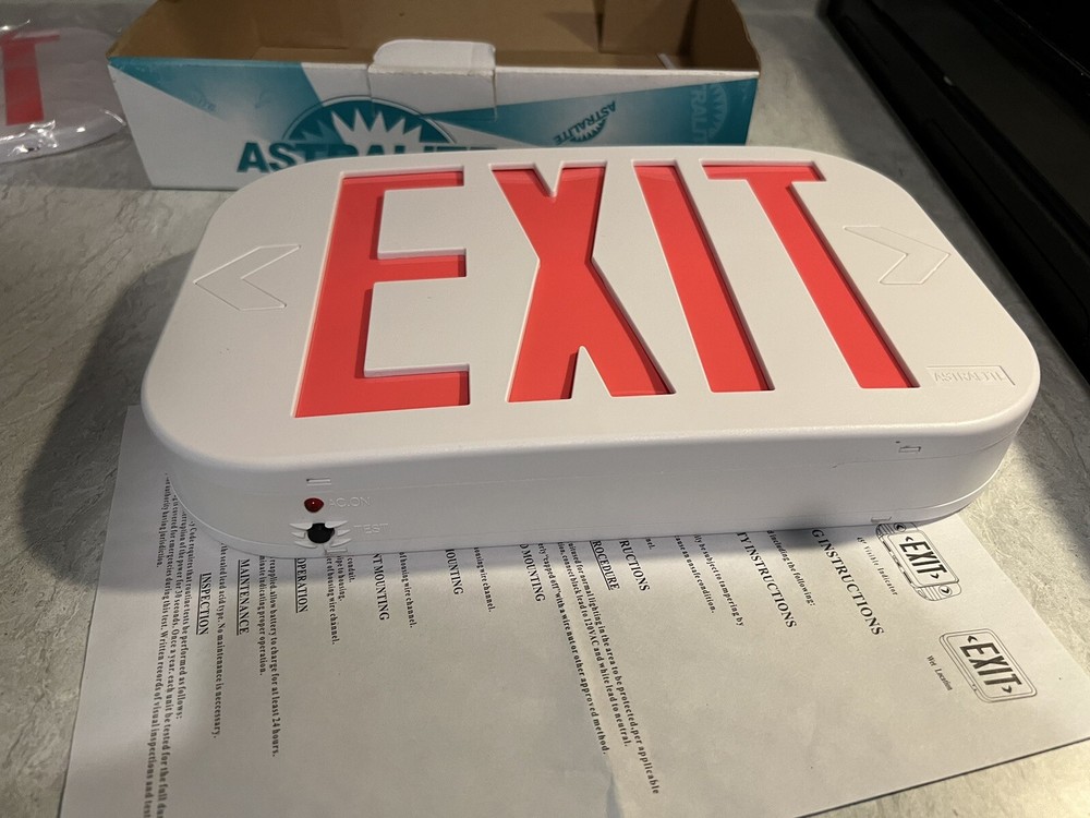 LED Emergency Exit Light Sign w/Battery Backup Single & Double Side UL