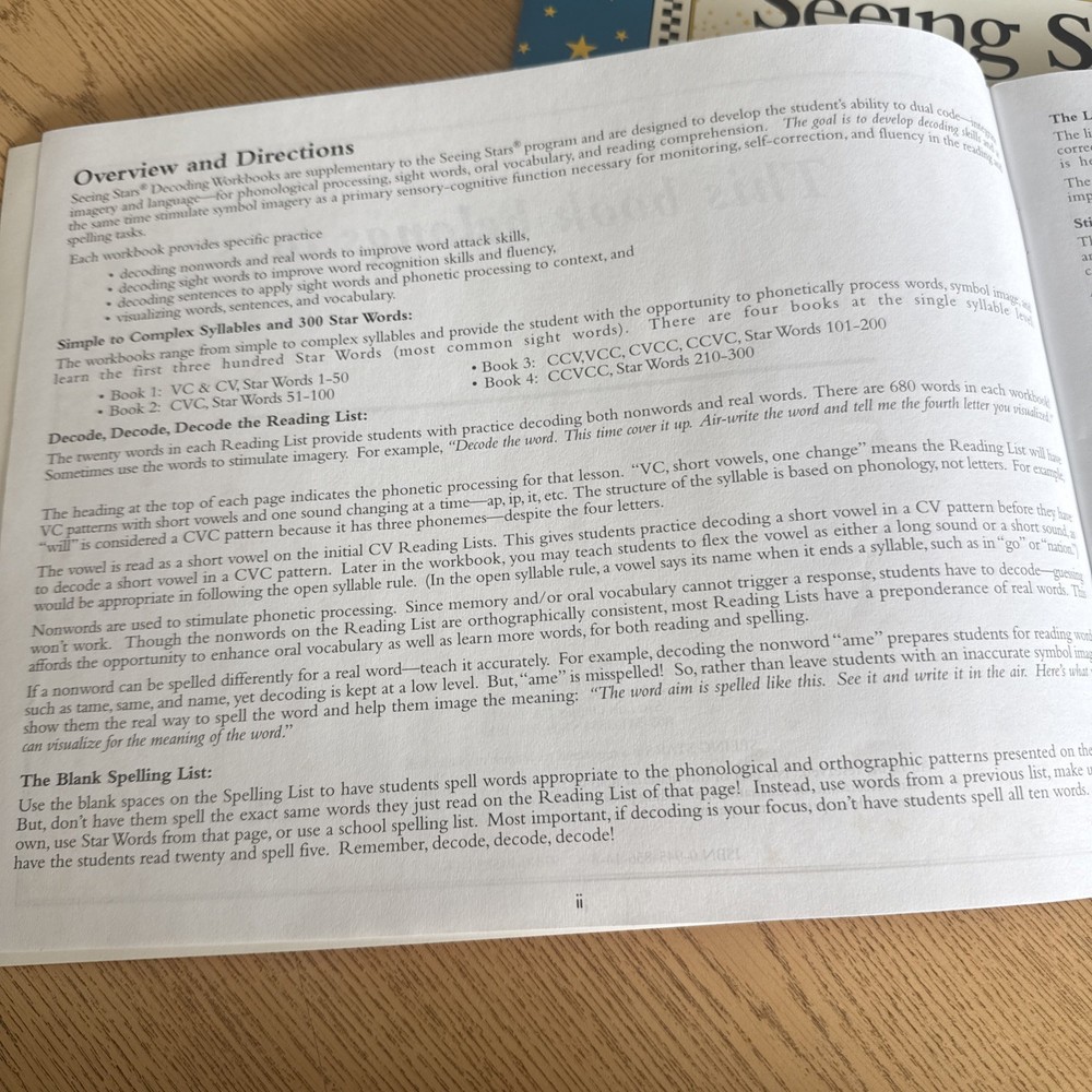 Seeing Stars Decoding Workbook Books 1, 2, & 3