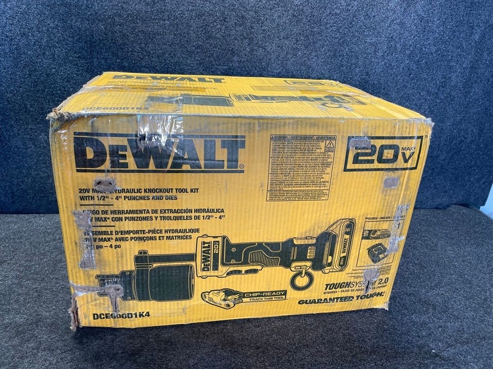 DEWALT DCE600D1K4 20V MAX Hydraulic 1/2"-4" Punch & Die Knockout Tool Kit*