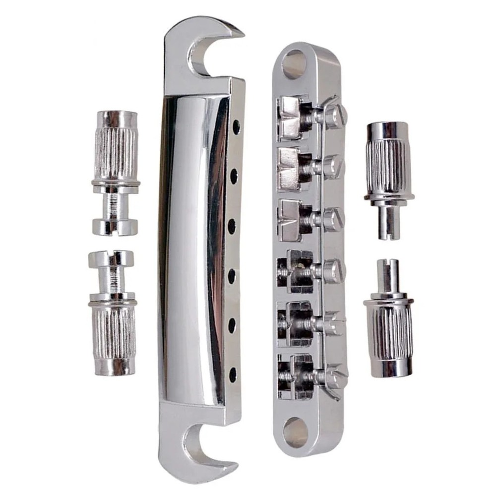 Chrome Guitar Saddle Bridge Tailpiece Studs Post for 6 String LP Les Paul