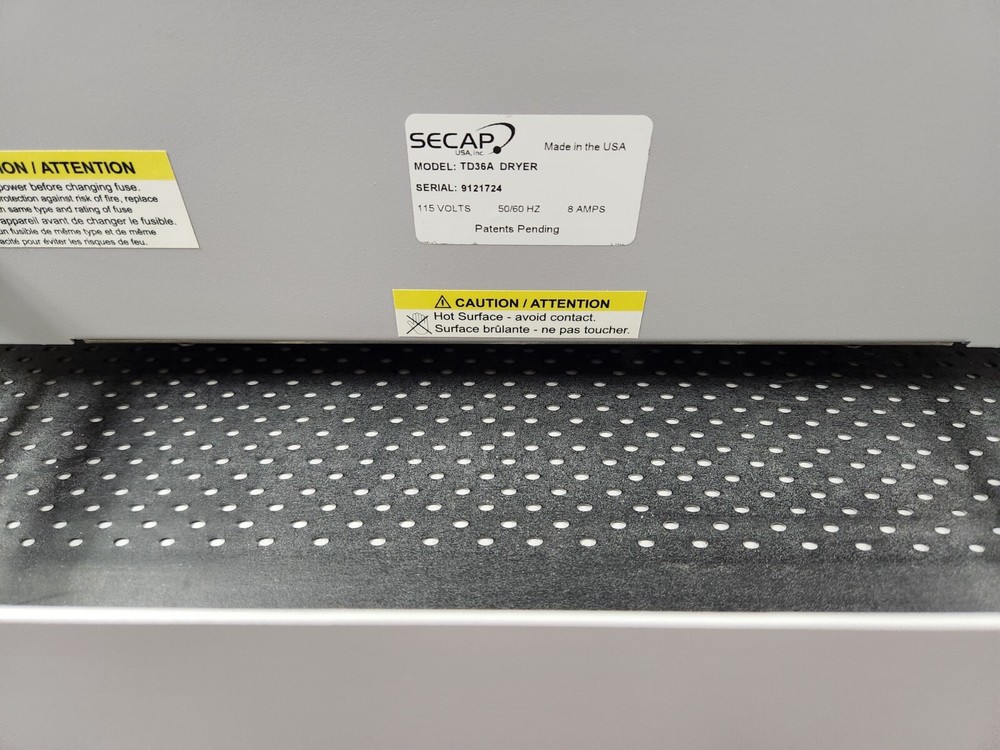 Secap SC48 Conveyor with TD36 Dryer for envelope addressing printers