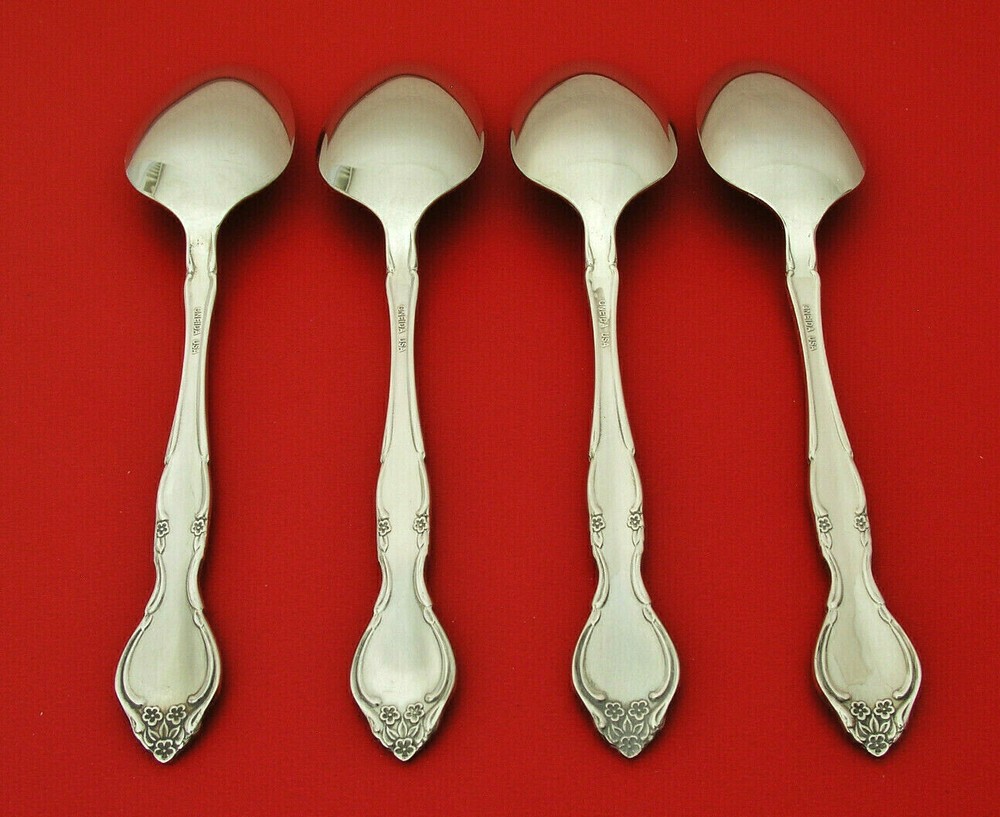 (4) ONEIDA - AFFECTION 1960 - 6" TEASPOONS - SILVERPLATE - U.S.A.