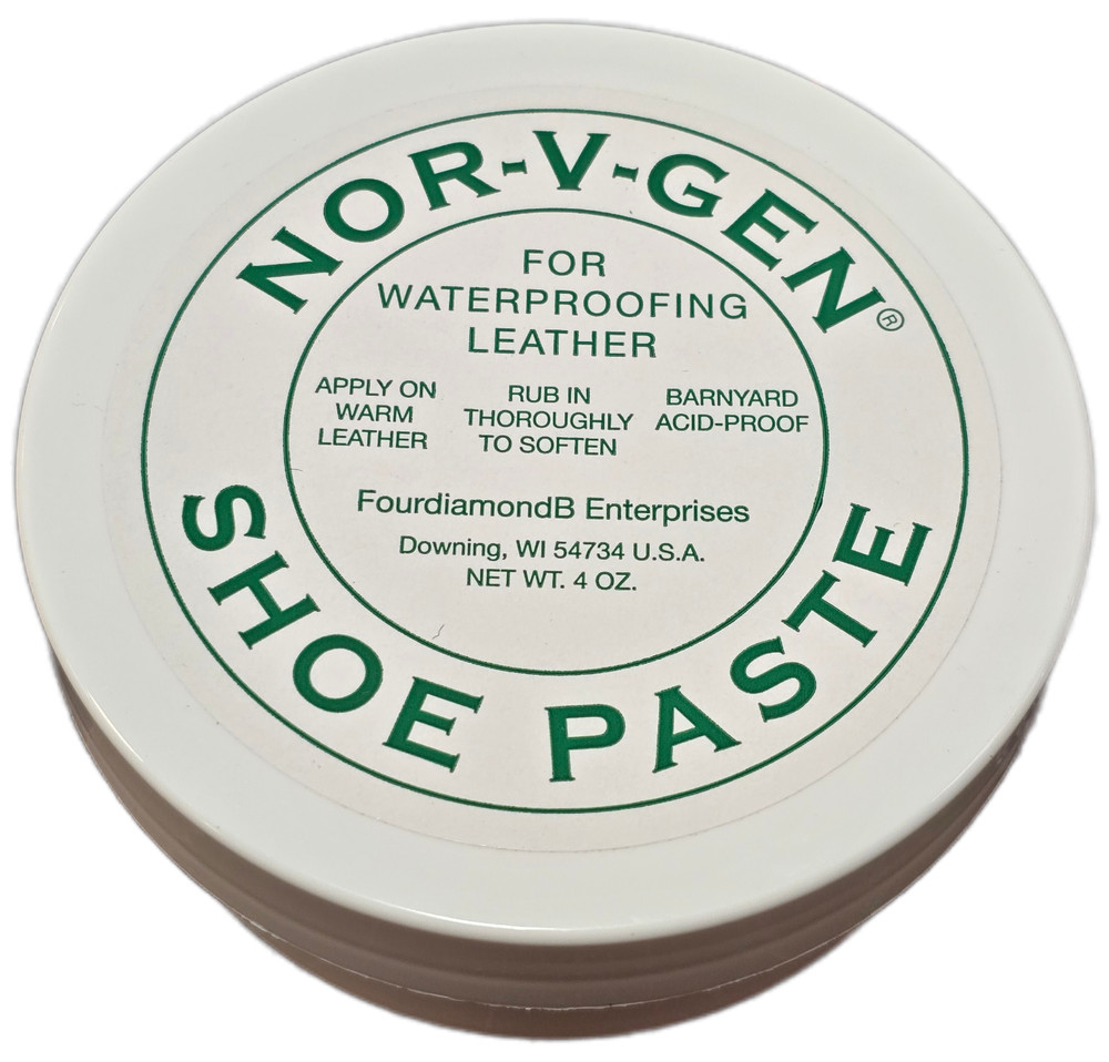 NOR-V-GEN SHOE PASTE Leather Waterproof Conditioner Shoe Boot 4 Oz