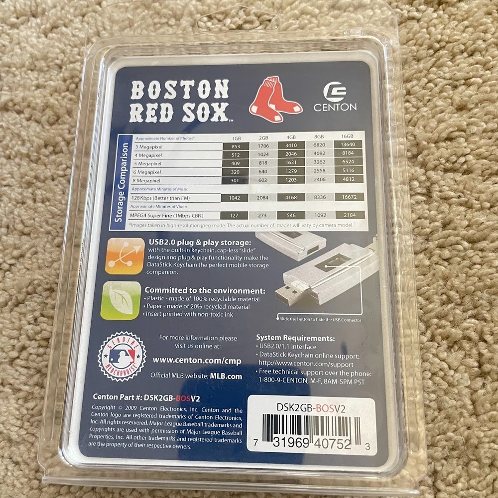 New Boston Red Sox 2GB USB Flash Drive
