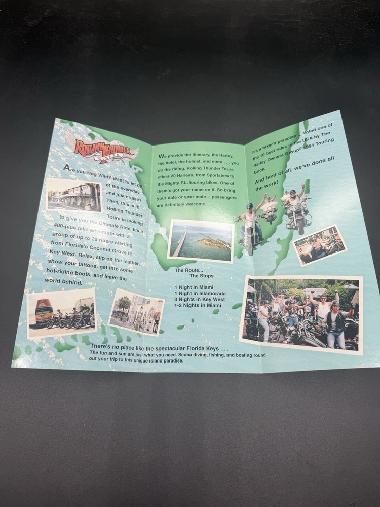 Vintage Rolling Thunder Bikers Brochure