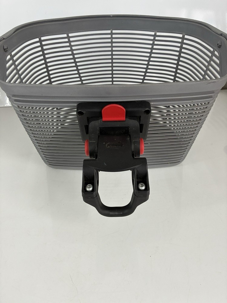 Flinger Grey Bike Basket With quick release adjustable mount system
