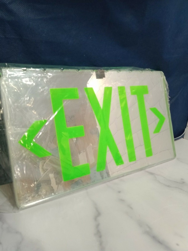 LED EXIT/ SIGN-Edge/Lit Led Exit Sign/ Green Double Faced Mirrored