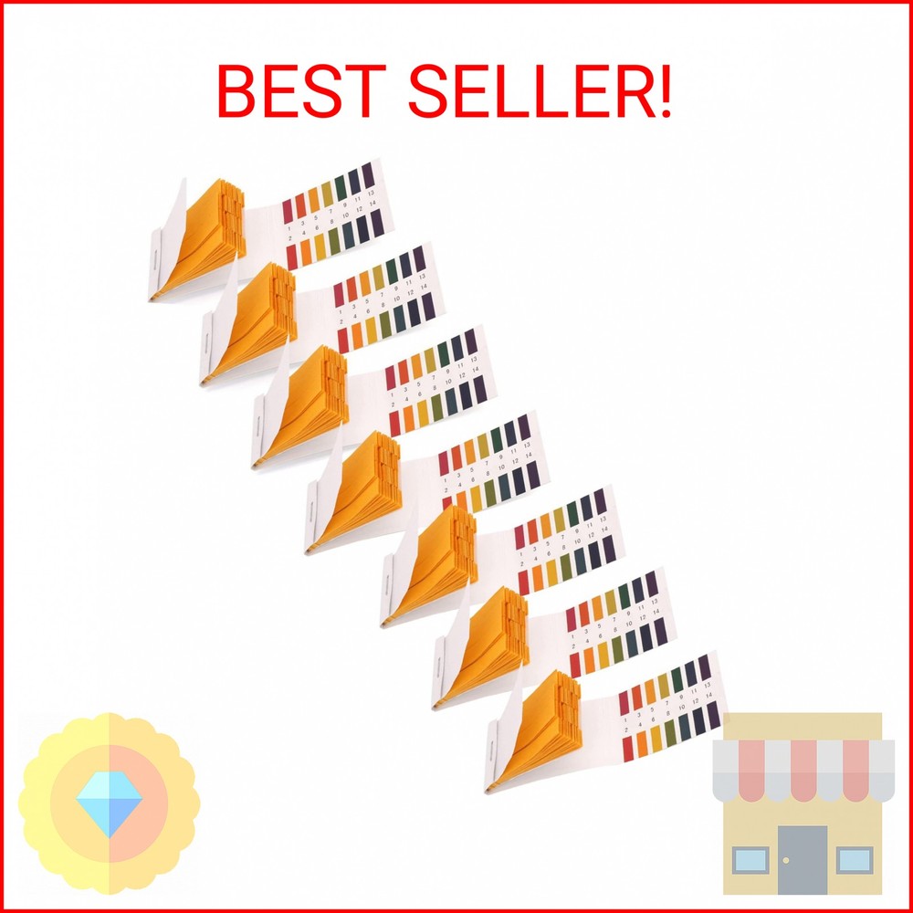 7 Pack pH Test Strips, 560 Strips pH 1-14 Universal Litmus Test Paper for Soap M