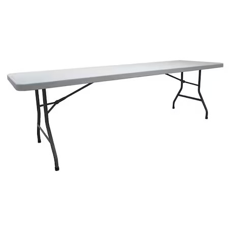 Rectangle Folding Table, 30" W, 96" L, 30" H, Blow Molded Polyethylene Top,