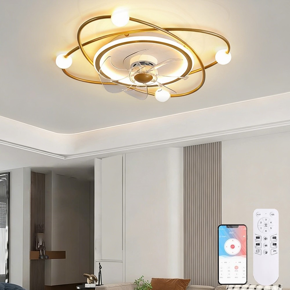 Restaurant Ceiling Fan with Light Smart LED Ceiling Fan Light Timer Function