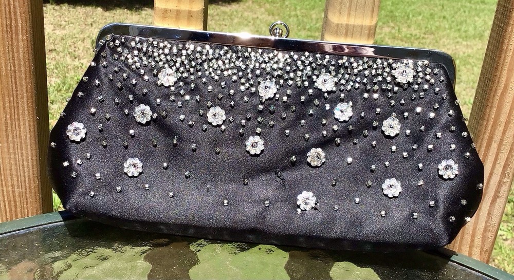 VTG Black Evening Clutch Purse By Inge Christopher