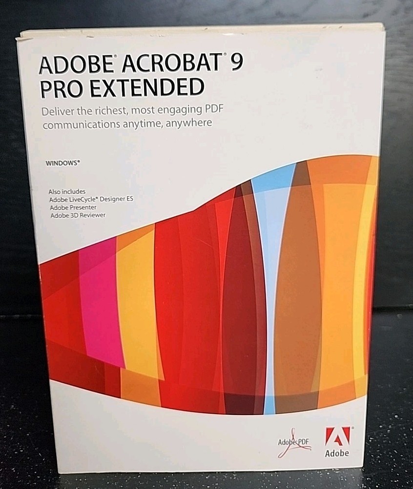Adobe Acrobat 9 Pro Extended Professional Windows ~ Retail Box & Serial Number