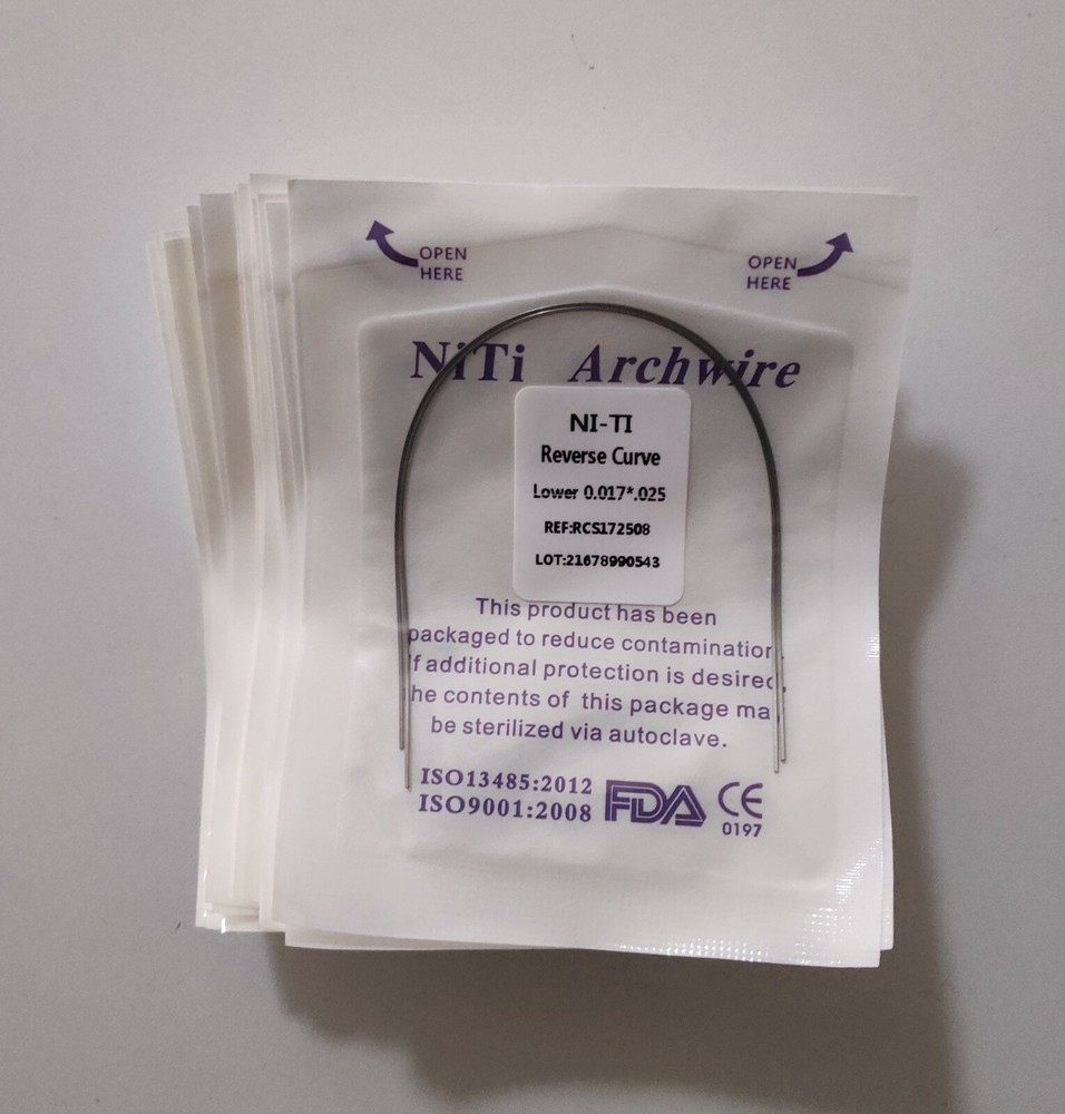5 Packs Dental Orth Reverse Curve Rectangular Arch Wires Super Elastic NITI