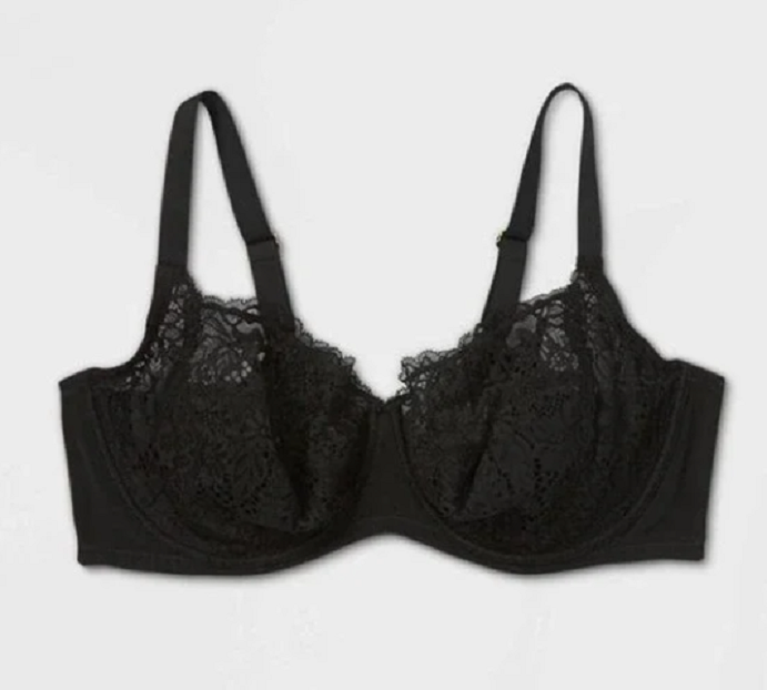 NEW Auden Plus Size Lace Unlined Bra Underwire Semi Opaque Size 40DD