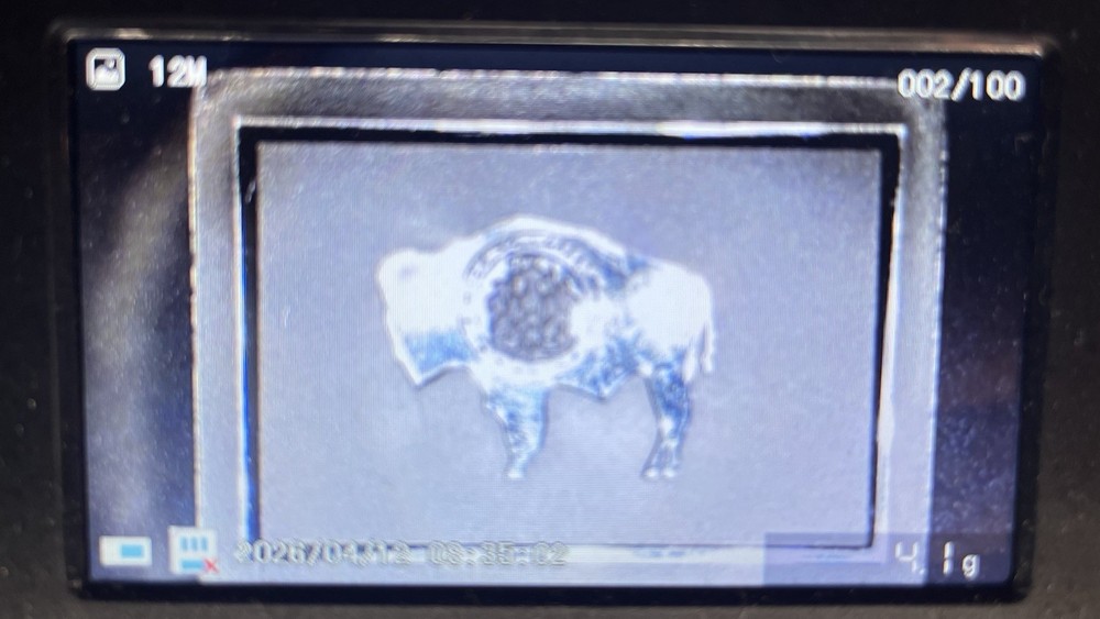 Wyoming State Sterling Silver Rectangle Buffalo Design 4.1