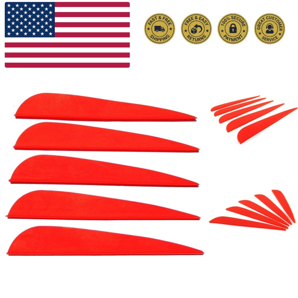 Versatile 4-Inch Drop-Shaped Vanes for Archery - 50 Pack - High Wind Performance