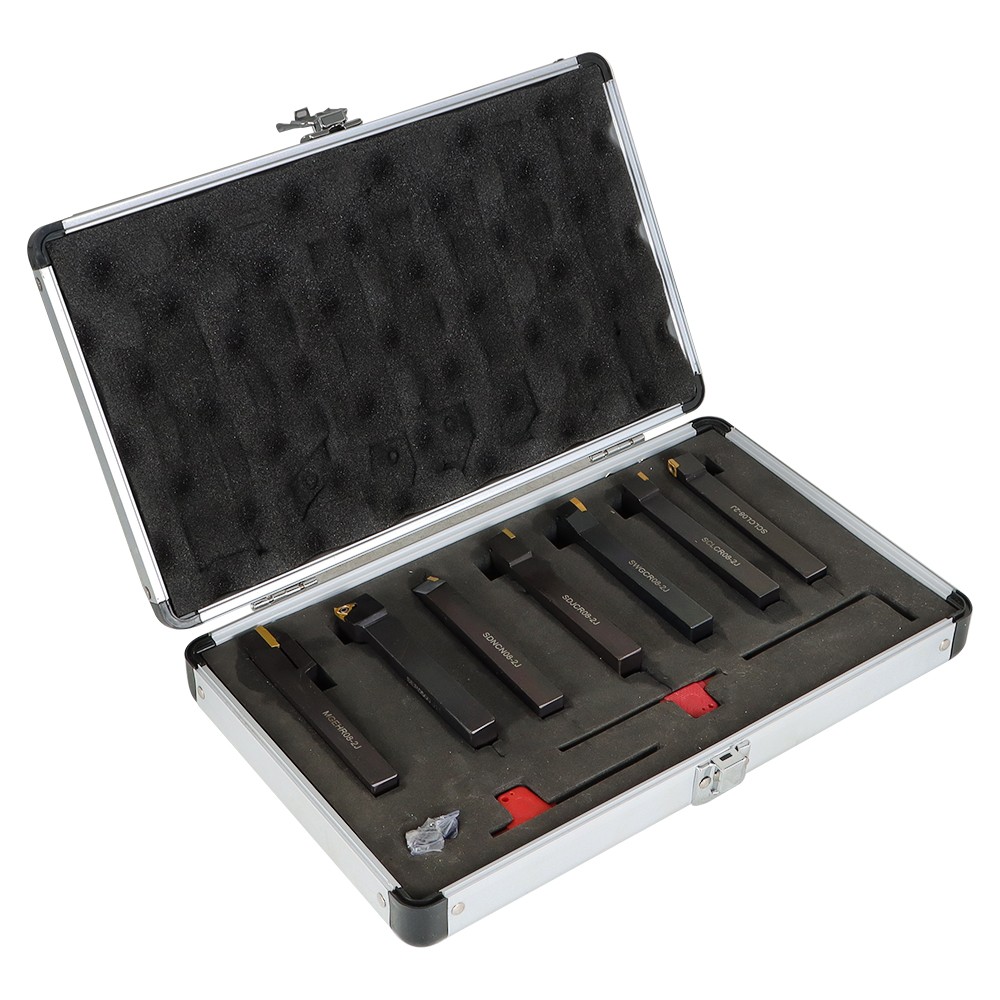 Carbide Indexable Turning Tool Lathe Tool Bit Set Thread Insert With Holder 1/2"