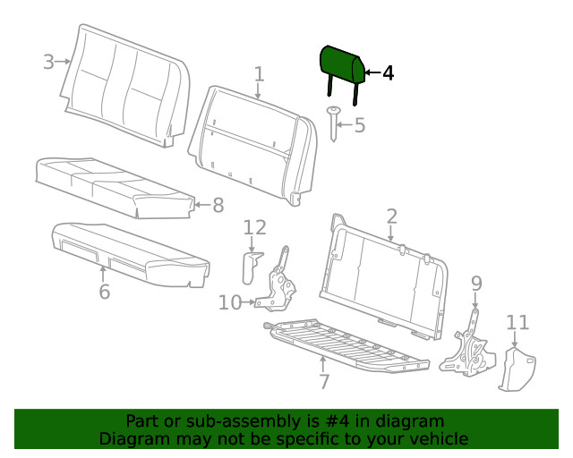 Genuine GM Headrest 20789658