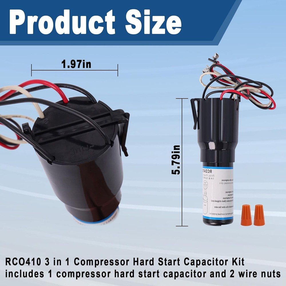 Durable Compressor Hard Start Kit for Refrigerators & Freezers - 3-Piece Set
