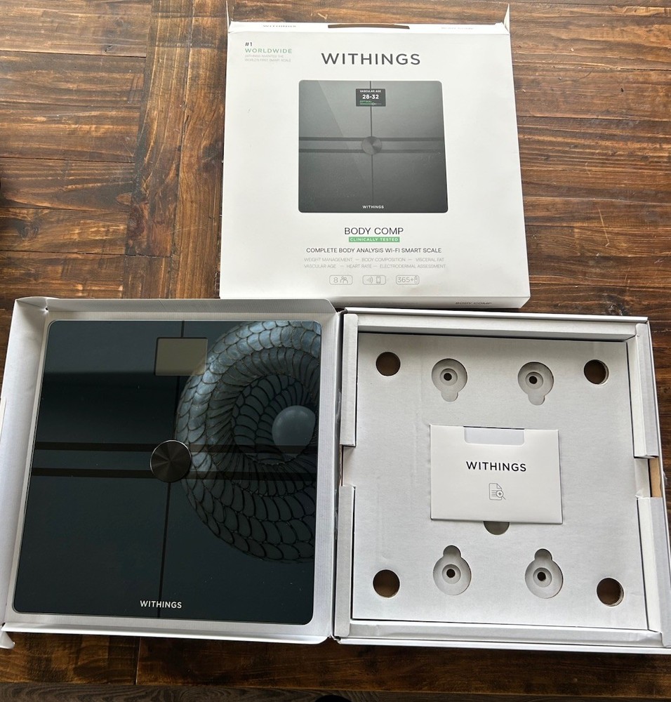 WITHINGS WBS06 Digital Scale Black BODY COMP Original Box TESTED