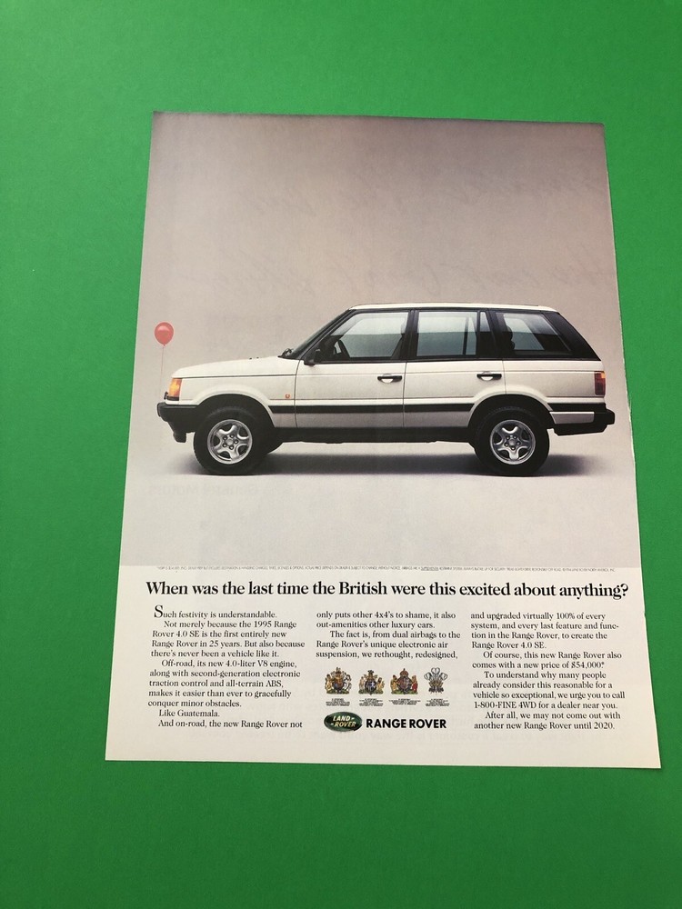 1994 1995 RANGE ROVER ORIGINAL VINTAGE PRINT AD ADVERTISEMENT A5