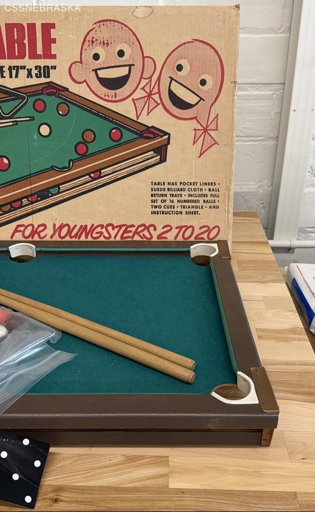 Vintage FW Jr. Pool Table tabletop game.