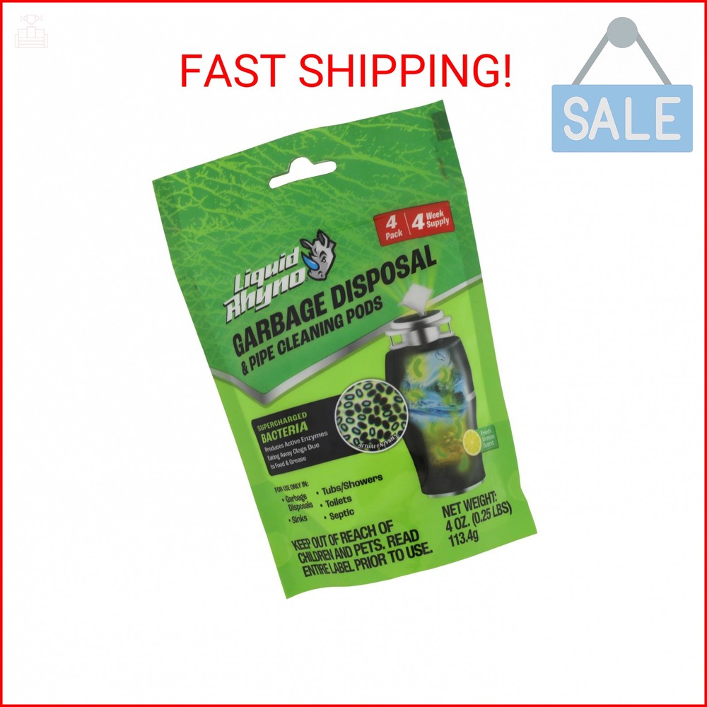 Danco Liquid Rhyno Garbage Disposal Cleaning Pods, Deodorizes and Eliminates Fou